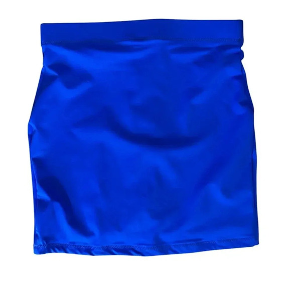 Skims Swim Mini Skirt XS Cobalt Front Zipper Sporty NWT - Picture 2 of 5
